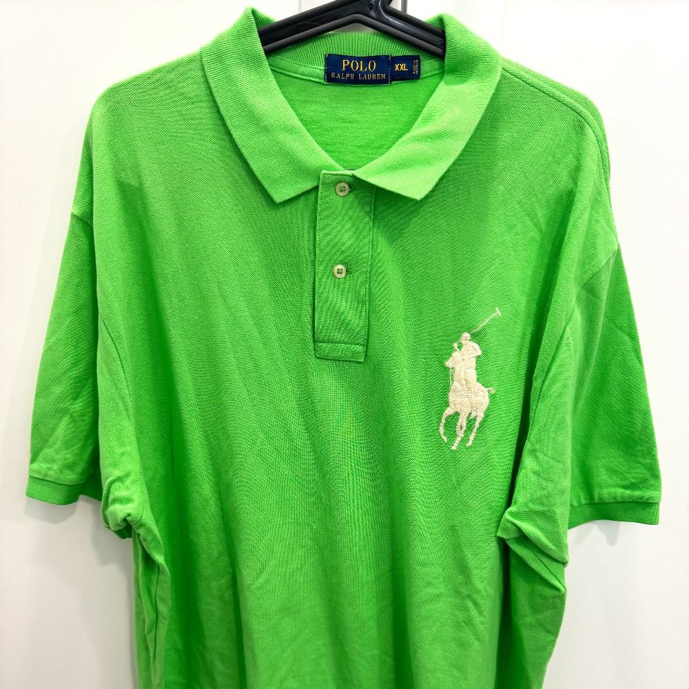 Ralph Lauren Polo Shirt Mens 2XL Big Green Big Pony Rugby EUC